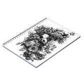 Rosen und Motten - Schwarzes Notizblock (Linke Seite)