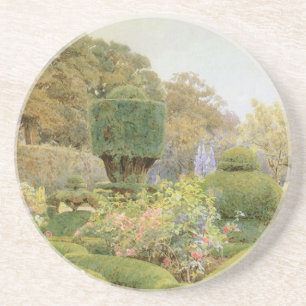 Rosen und Nelken von Elgood, Englischer Vintage-Ga Sandstein Untersetzer