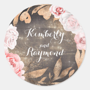 Rosen und Peonys Rose und Rose Rose Rose und Rosin Runder Aufkleber