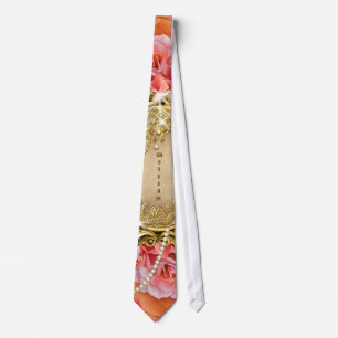 Rosen und Perlen Hochzeit im Vintage-Stil Krawatte