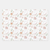 Rosen und Perlen Hochzeitsfarben Geschenkpapier Set (Vorderseite 3)