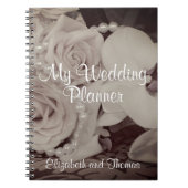 Rosen und Perlen 'mein Hochzeits-Planer-" Notizblock (Vorderseite)