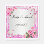 Rosen und Perlen Papier Napkins Serviette (Vorderseite)