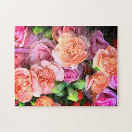 Rosen und Pfirsichställe Bouquet Puzzle (Horizontal)