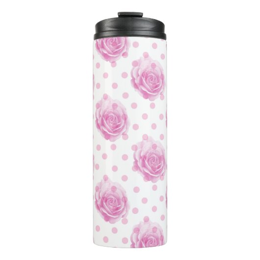 Rosen und Polka Thermosbecher (Vorderseite)