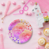 Rosen und Punkte, Save the Date, Papierplatte Pappteller (Party)