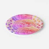 Rosen und Punkte, Save the Date, Papierplatte Pappteller (Schrägansicht)