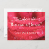 Rosen-und Regentropfenshakespeare-Zitat-Postkarte Postkarte (Vorne/Hinten)