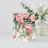 Rosen und Ribbons Postkarte (Stehend Vorderseite)