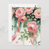 Rosen und Ribbons Postkarte (Vorne/Hinten)