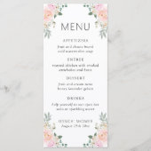 Rosen und Rose Brautparty Menükarte (Vorderseite)
