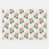 Rosen und Schädel in Rosa Geschenkpapier Set (Vorderseite)