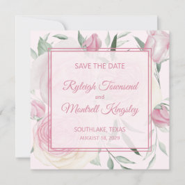 Rosen und Schattierungen von Rosa Save The Date Ka