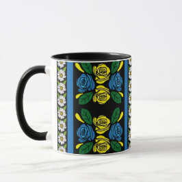 Rosen- und Schlösser-Blumenmuster Tasse