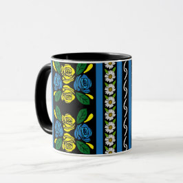 Rosen- und Schlösser-Blumenmuster Tasse