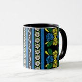 Rosen- und Schlösser-Blumenmuster Tasse (VorderseiteRechts)