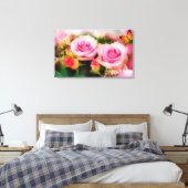 Rosen und Schmetterling Leinwanddruck (Insitu (Schlafzimmer))