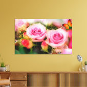 Rosen und Schmetterling Leinwanddruck (Insitu (Wohnzimmer))