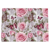 Rosen und Schmetterlinge Aquarell Große Geschenktüte (Vorderseite)