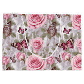 Rosen und Schmetterlinge Aquarell Große Geschenktüte (Rückseite)