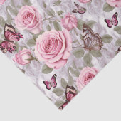 Rosen und Schmetterlinge Aquarell Seidenpapier (Detail)