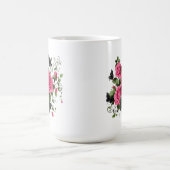 Rosen und Schmetterlinge, farbenfrohes Design, Kaffeetasse (Mittel)