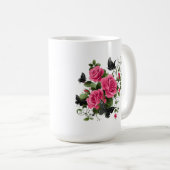 Rosen und Schmetterlinge, farbenfrohes Design, Kaffeetasse (VorderseiteRechts)