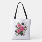 Rosen und Schmetterlinge, farbenfrohes Design, Tasche (Rückseite)