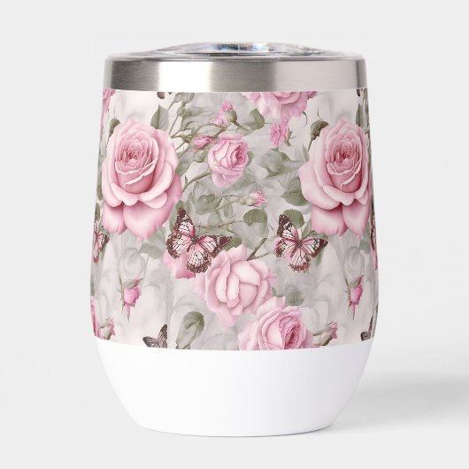 Rosen und Schmetterlinge Wasserfarbe (Vorderseite)