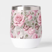 Rosen und Schmetterlinge Wasserfarbe (Rückseite)