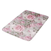 Rosen und Schmetterlinge Wasserfarbe Badematte (Schrägansicht)