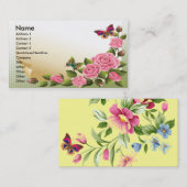 ROSEN-UND SCHMETTERLINGS-GESCHÄFTS-KARTEN VISITENKARTE (Vorne/Hinten)
