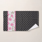Rosen und schwarze und weiße Polka-Punkte Badhandtuch Set (Handtuch)