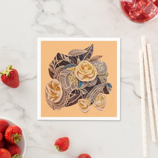 Rosen und Spitzen Serviette (Beispiel)
