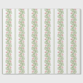 Rosen und Streifen in Weiß Geschenkpapier (Flach)