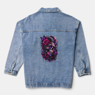Rosen und Totenschädel- ARH Jeansjacke