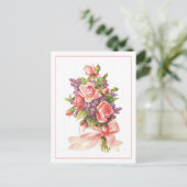 Rosen und Violetten, rosa Postkarte (Stehend Vorderseite)