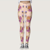 Rosen und Violetten Shabby Aquarell Leggings (Vorderseite)