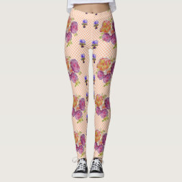 Rosen und Violetten Shabby Aquarell Leggings