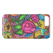 Rosen und Vögel Case-Mate iPhone Hülle (Rückseite (Horizontal))
