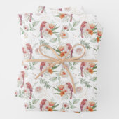 Rosen und Vögel Hochzeitfarben Geschenkpapier Set (Beispiel)