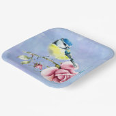 Rosen und Vogelpapierplatte Pappteller (Gewinkelt)