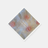 Rosen und weiße Ruffeln Serviette (Ecke)