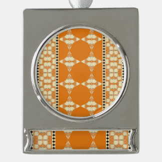 Rosen und Wellen Funken Banner-Ornament Silber