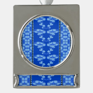 Rosen und Wellen Rosen Banner-Ornament Silber