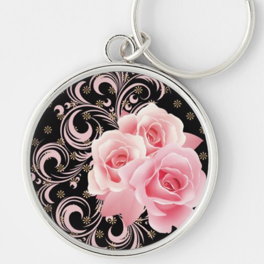 Rosen und Wirbel, rosa Schlüsselanhänger (Vorne)