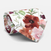 Rosen und Zimt Blume Floral Neck Tie Krawatte (Gerollt)