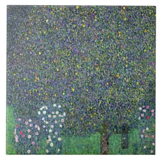 Rosen unter den Bäumen, c.1905 Fliese (Vorderseite)