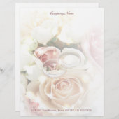 Rosen-Verlobung schellt Hochzeitsphotographen Briefbogen (Vorne/Hinten)