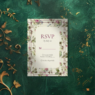 Rosen Vintage-Garten Hochzeit RSVP-Karte RSVP Karte